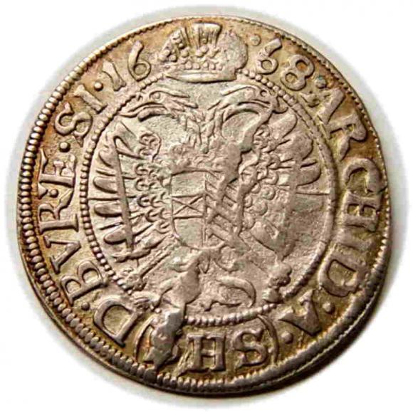 3 krajcary 1668 Leopold I Habsburg Wrocław (2)