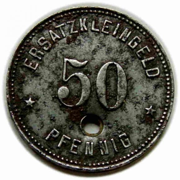 50 fenigów Główne Warsztaty Kolejowe Racibórz / Eisenbahn Haupt - Werkstatt Ratibor (1)