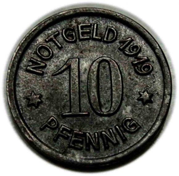 10 fenigów 1919 Racibórz Ratibor (1)