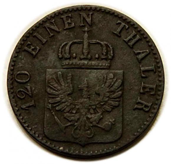 3 fenigi 1856 Fryderyk Wilhelm IV Prusy Berlin (2)