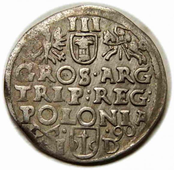 Trojak 1590 Zygmunt III Waza Poznań (2)