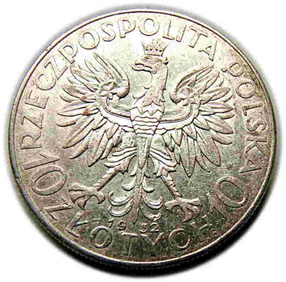 10 złotych 1932 Głowa Kobiety II RP Londyn (2)