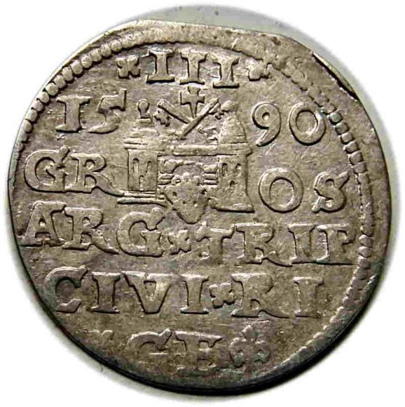 Trojak 1590 Zygmunt III Waza Ryga (2)