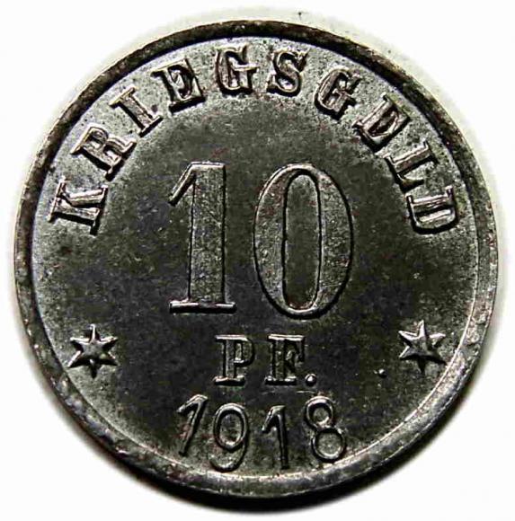 10 fenigów 1918 Zielona Góra Grunberg (1)