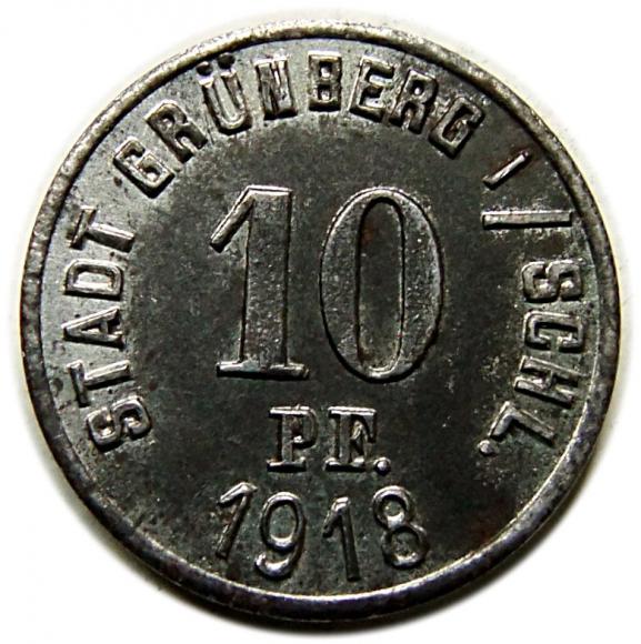 10 fenigów 1918 Zielona Góra Grunberg (2)