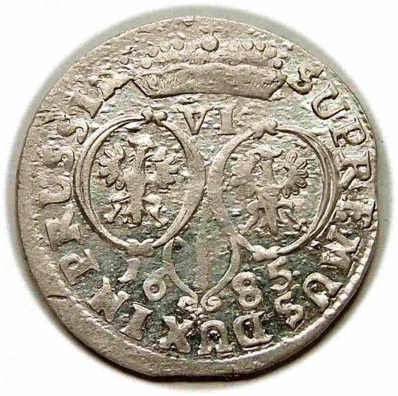 Szóstak 1685 Fryderyk Wilhelm Prusy Królewiec (2)
