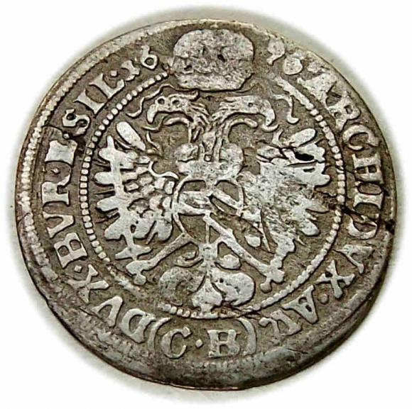 3 krajcary 1696 Leopold I Habsburg Brzeg (2)