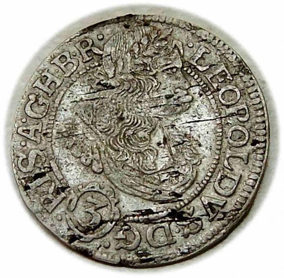 3 krajcary 1670 Leopold I Habsburg Wrocław (1)