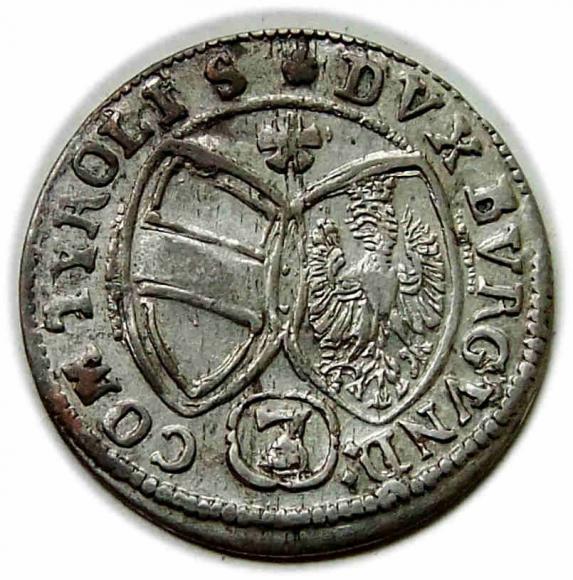 3 krajcary 1643 Ferdynand Karol Austria Tyrol Hall (2)