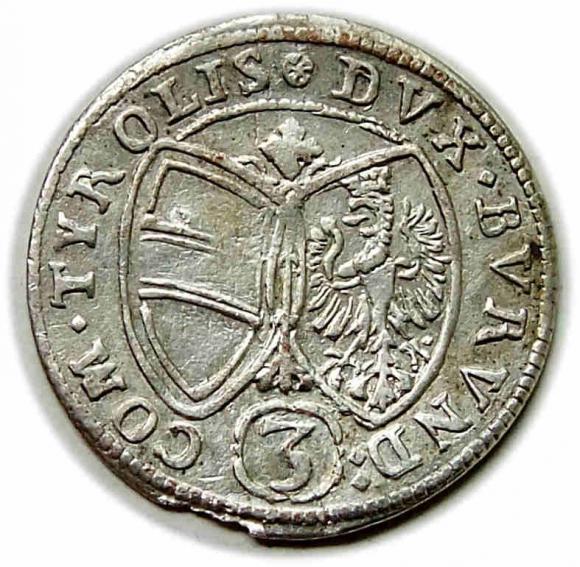 3 krajcary 1647 Ferdynand Karol Austria Tyrol Hall (2)