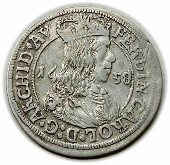 3 krajcary 1658 Ferdynand Karol Austria Tyrol Hall (1)