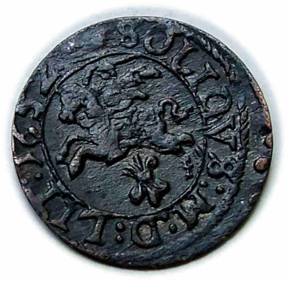Szeląg 1652 Jan Kazimierz Litwa Wilno (2)