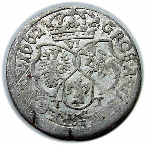 Szóstak 1662 Jan Kazimierz Bydgoszcz (2)