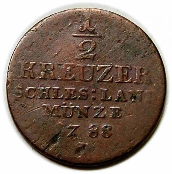 1/2 krajcara 1788 Fryderyk Wilhelm II Wrocław (1)
