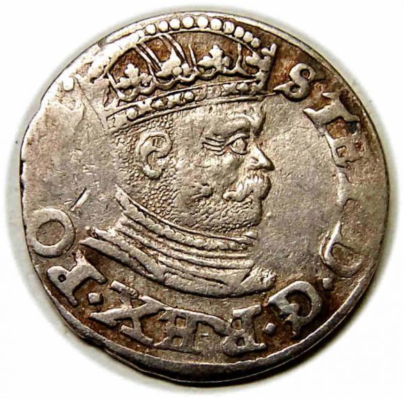 Trojak 1586 Stefan Batory Ryga (1)