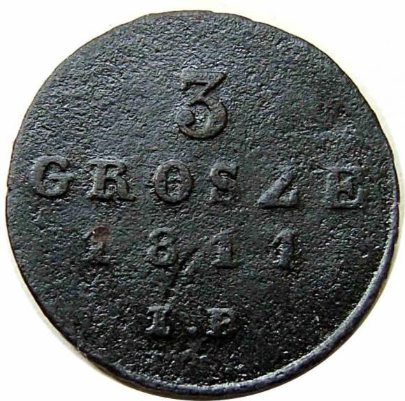 3 grosze 1811 Fryderyk August Księstwo Warszawskie Warszawa (1)