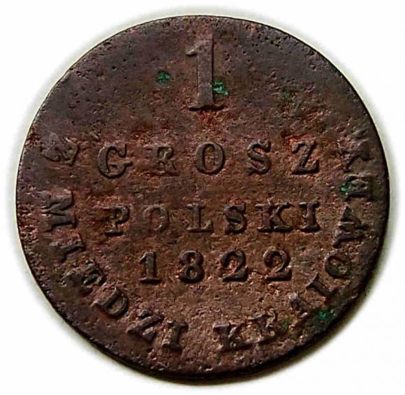 1 grosz 1822 Aleksander I Romanow Królestwo Polskie Warszawa (1)