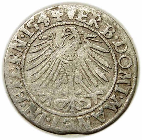 Grosz 1544 Fryderyk II Legnicki Księstwo Brzesko - Legnicko - Wołowskie Legnica (2)