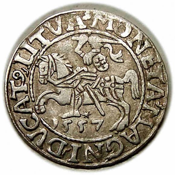 Półgrosz 1557 Zygmunt II August Wilno (1)
