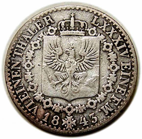 1/6 talara 1843 Fryderyk Wilhelm IV Niemcy Dusseldorf (2)