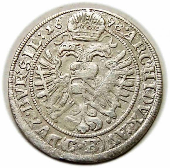 3 krajcary 1698 Leopold I Habsburg Brzeg (2)