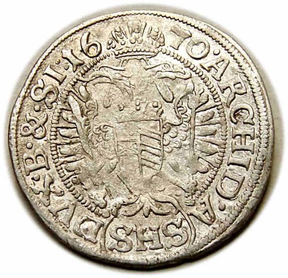 3 krajcary 1670 Leopold I Habsburg Wrocław (2)