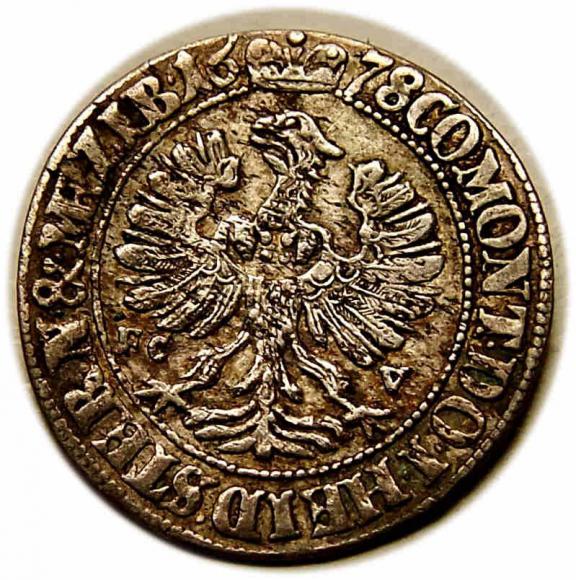 3 krajcary 1678 Sylwiusz Fryderyk Witemberski Księstwo Oleśnicko - Bierutowsko - Radziejowskie Oleśnica (2)