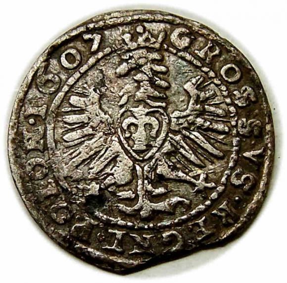 Grosz 1607 Zygmunt III Waza Kraków (2)