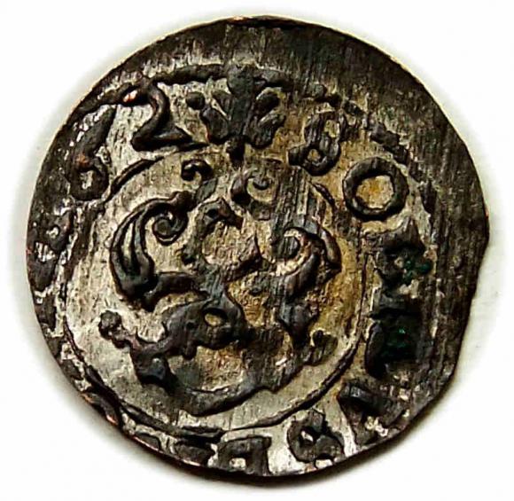 Szeląg 1662 Karol XI Inflanty Liwonia (2)
