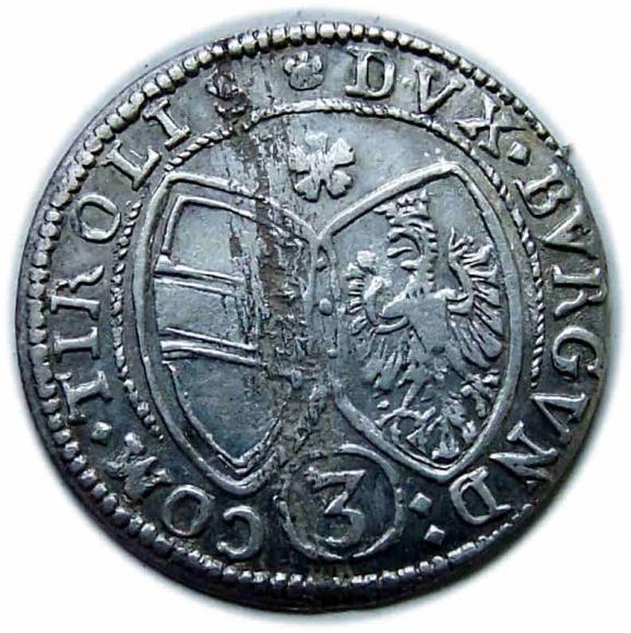 3 krajcary 1645 Ferdynand Karol Austria Tyrol Hall (2)