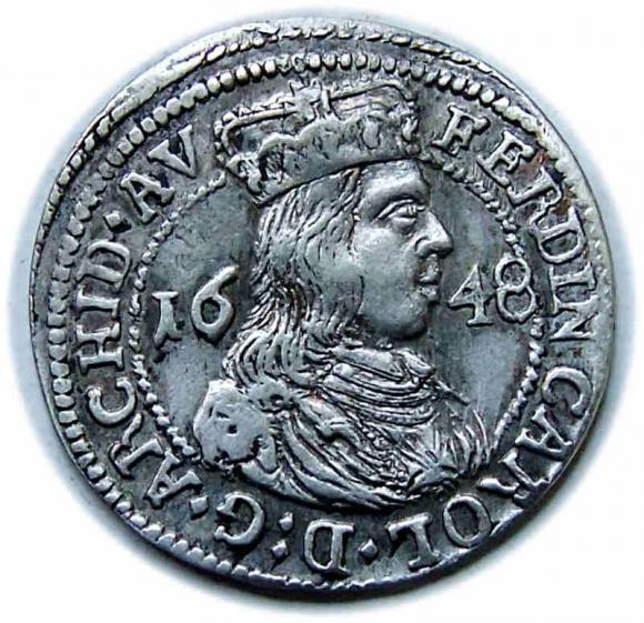 3 krajcary 1648 Ferdynand Karol Austria Tyrol Hall (1)