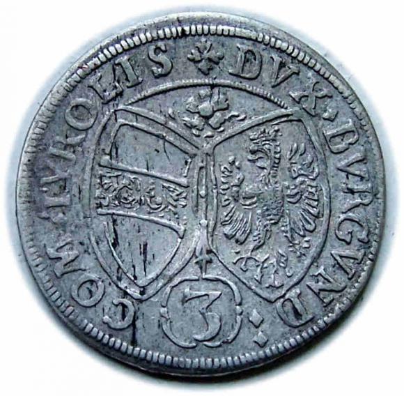 3 krajcary 1656 Ferdynand Karol Austria Tyrol Hall (2)
