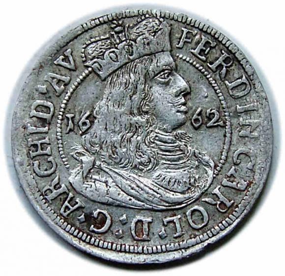 3 krajcary 1662 Ferdynand Karol Austria Tyrol Hall	 (1)