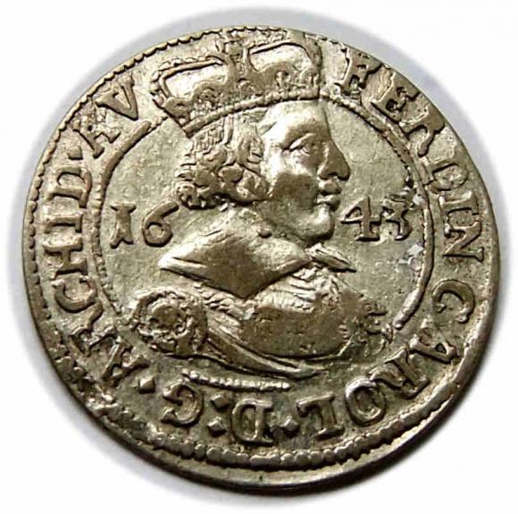 3 krajcary 1643 Ferdynand Karol Austria Tyrol Hall  (1)