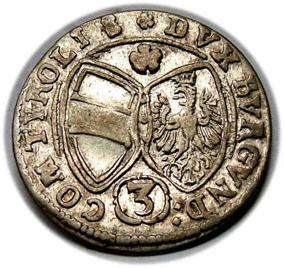3 krajcary 1643 Ferdynand Karol Austria Tyrol Hall  (2)