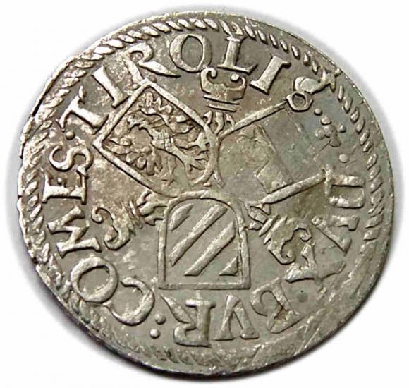 3 krajcary Ferdynand II Tyrolski Austria Tyrol Hall (2)