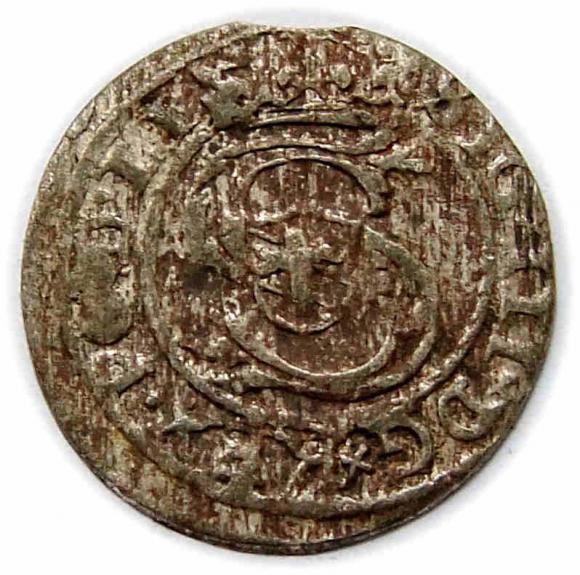 Szeląg 1600 Zygmunt III Waza Ryga (1)