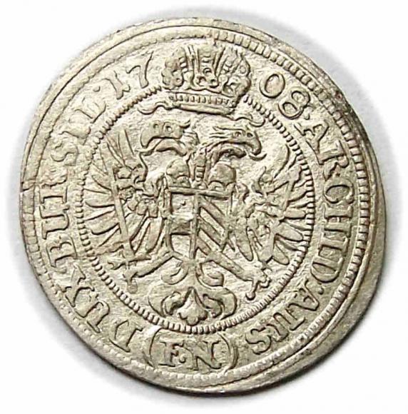 3 krajcary 1708 Józef I Habsburg Wrocław (2)