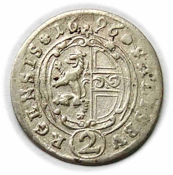 2 krajcary 1696 Jan Ernst von Thun (2)