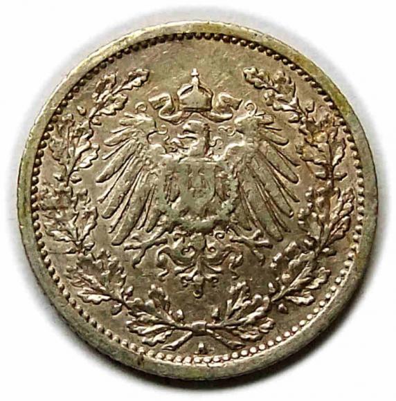 1/2 marki 1909 A Wilhelm II Hohenzollern Prusy Berlin (2)
