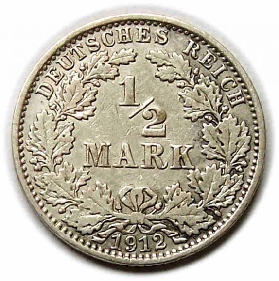 1/2 marki 1912 A Wilhelm II Hohenzollern Prusy Berlin (1)