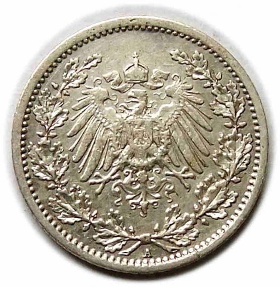 1/2 marki 1912 A Wilhelm II Hohenzollern Prusy Berlin (2)