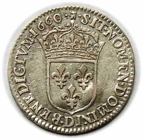 1/12 ecu 1660 Ludwik XIV Wielki Lyon Francja (2)