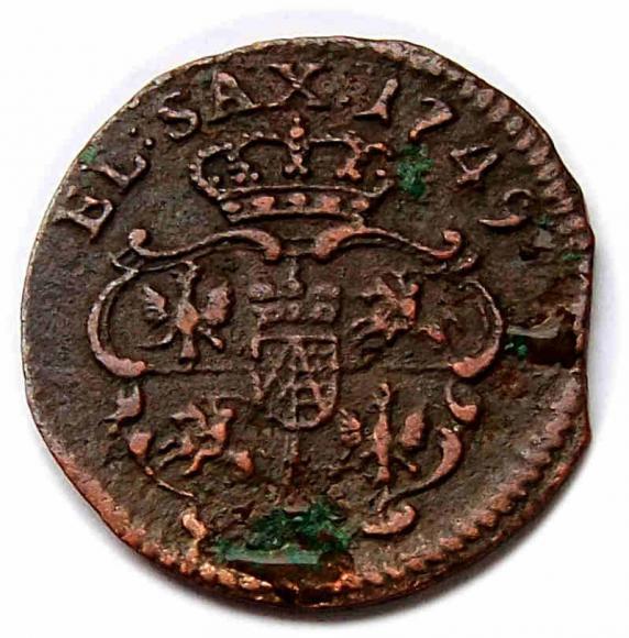 Szeląg 1749 August III Drezno (2)