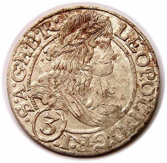 3 krajcary 1666 Leopold I Habsburg Wrocław (1)