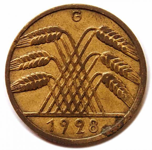 10 fenigów 1928 G Niemcy Karlsruhe (1)