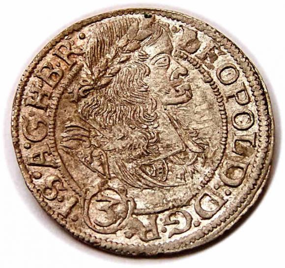 3 krajcary 1669 Leopold I Habsburg Śląsk Wrocław (1)