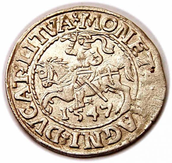Półgrosz 1547 Zygmunt II August Wilno (1)