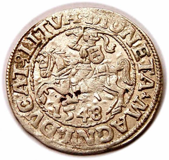 Półgrosz 1548 Zygmunt II August Wilno (1)