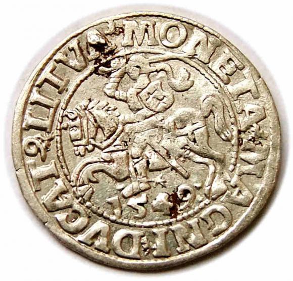 Półgrosz 1549 Zygmunt II August Wilno (1)